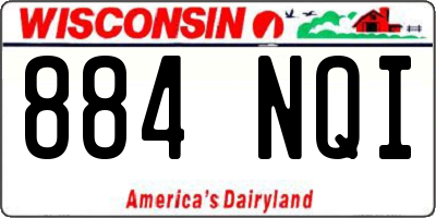 WI license plate 884NQI