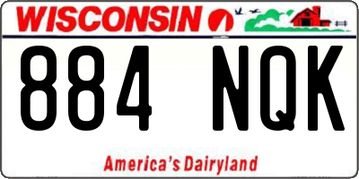 WI license plate 884NQK