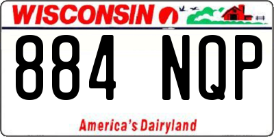 WI license plate 884NQP