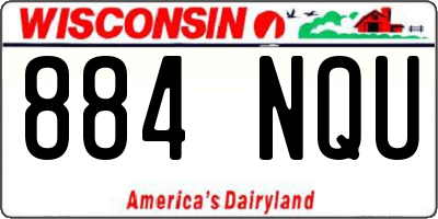 WI license plate 884NQU