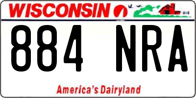 WI license plate 884NRA