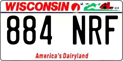 WI license plate 884NRF
