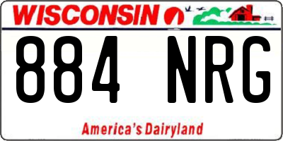 WI license plate 884NRG