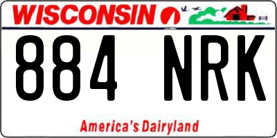 WI license plate 884NRK