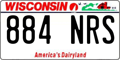 WI license plate 884NRS