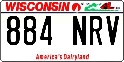 WI license plate 884NRV