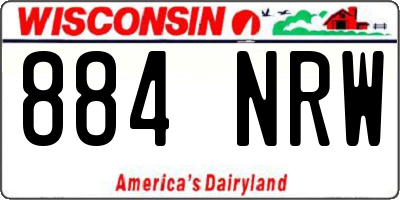 WI license plate 884NRW