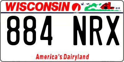 WI license plate 884NRX