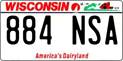WI license plate 884NSA