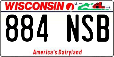WI license plate 884NSB