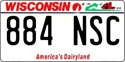 WI license plate 884NSC