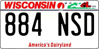 WI license plate 884NSD