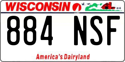 WI license plate 884NSF