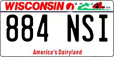 WI license plate 884NSI