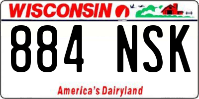 WI license plate 884NSK