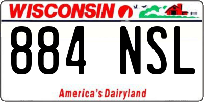 WI license plate 884NSL