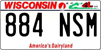WI license plate 884NSM