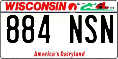 WI license plate 884NSN