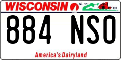 WI license plate 884NSO