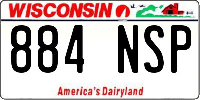 WI license plate 884NSP