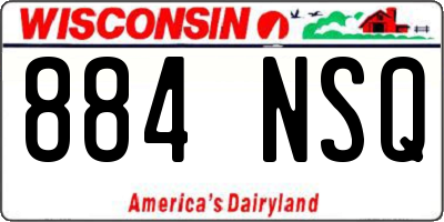WI license plate 884NSQ