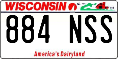 WI license plate 884NSS