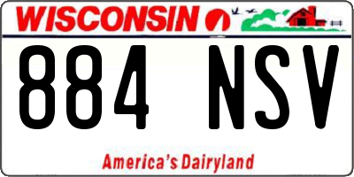 WI license plate 884NSV