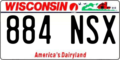 WI license plate 884NSX