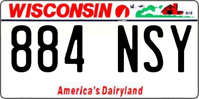 WI license plate 884NSY