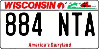 WI license plate 884NTA