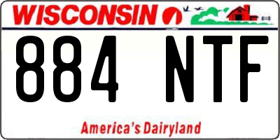 WI license plate 884NTF