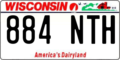 WI license plate 884NTH