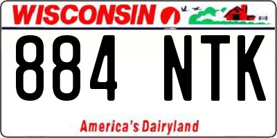 WI license plate 884NTK