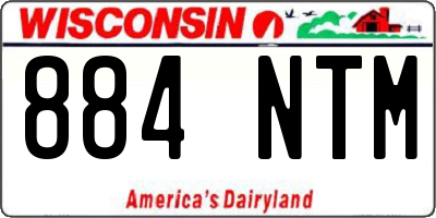 WI license plate 884NTM