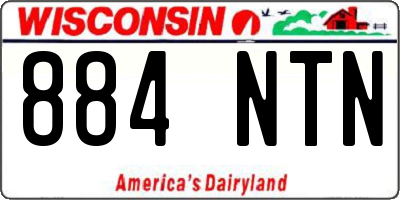 WI license plate 884NTN