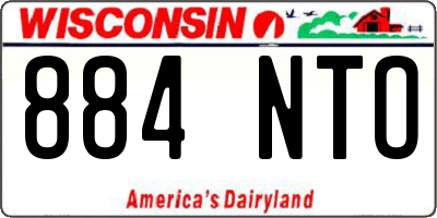 WI license plate 884NTO