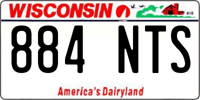 WI license plate 884NTS