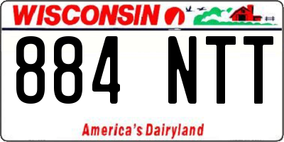 WI license plate 884NTT