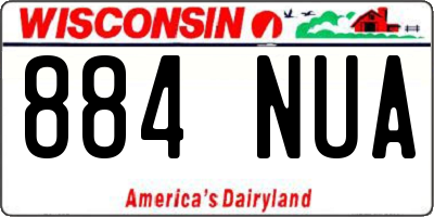 WI license plate 884NUA