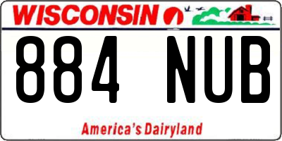 WI license plate 884NUB