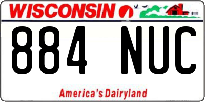 WI license plate 884NUC