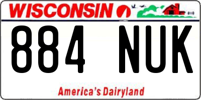 WI license plate 884NUK