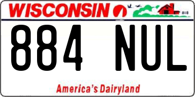 WI license plate 884NUL