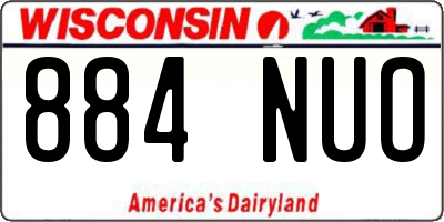 WI license plate 884NUO