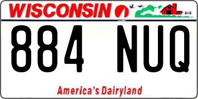 WI license plate 884NUQ