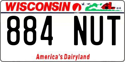 WI license plate 884NUT