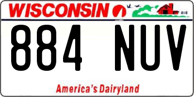 WI license plate 884NUV
