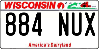 WI license plate 884NUX