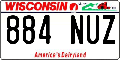 WI license plate 884NUZ
