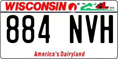 WI license plate 884NVH
